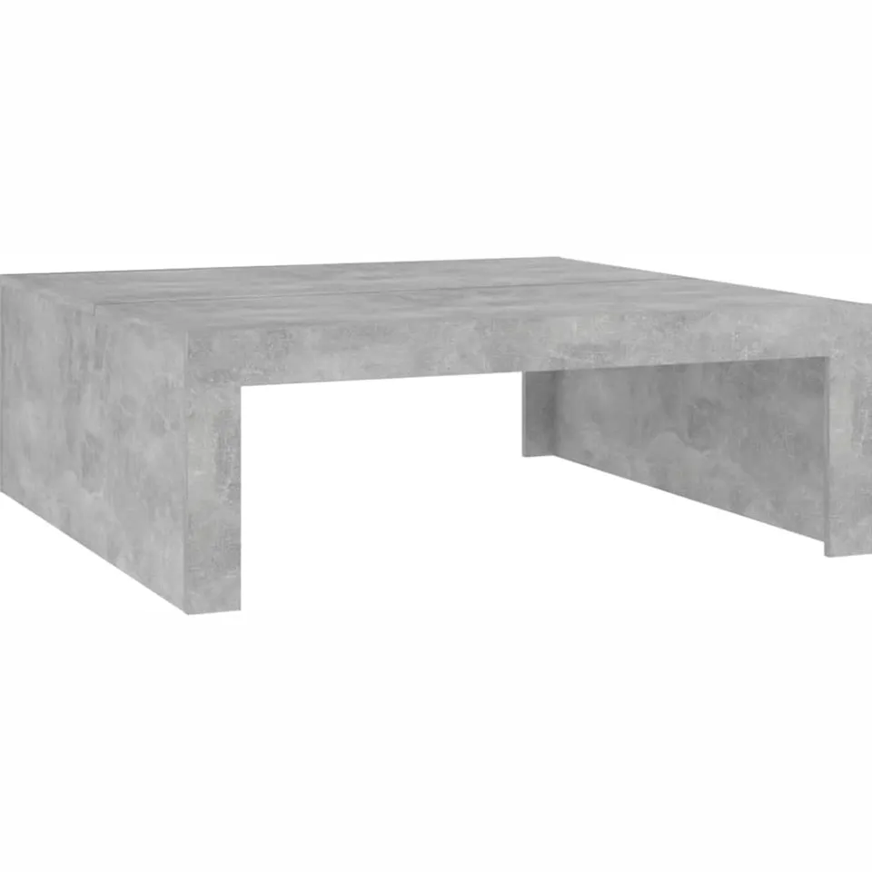 vidaXL Salontafel 100x100x35 cm bewerkt hout betongrijs grijs, foto 4
