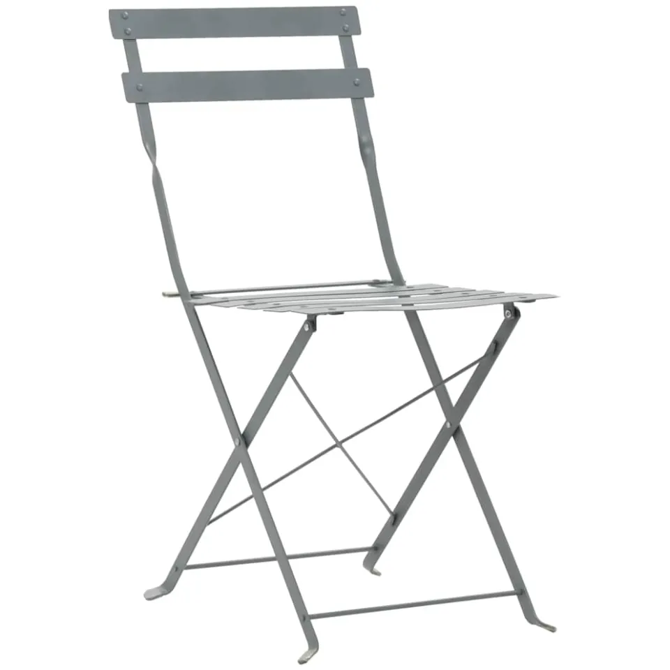 vidaXL 3-delige Bistroset staal grijs, foto 4