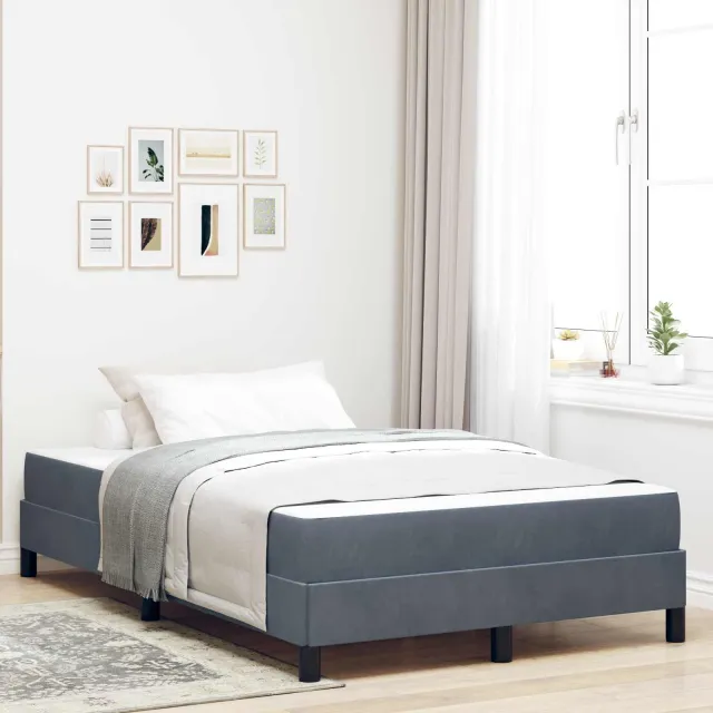 vidaXL Boxspringbed met matras Donkergrijs 120 x 200 cm Stof