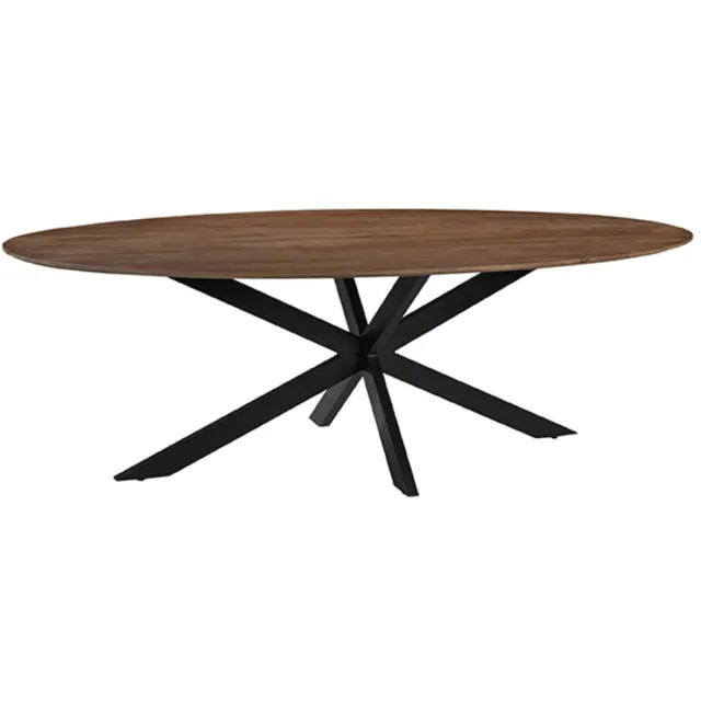 LABEL51 James Eetkamertafel - Bruin - Hout - 210 cm - Ovaal