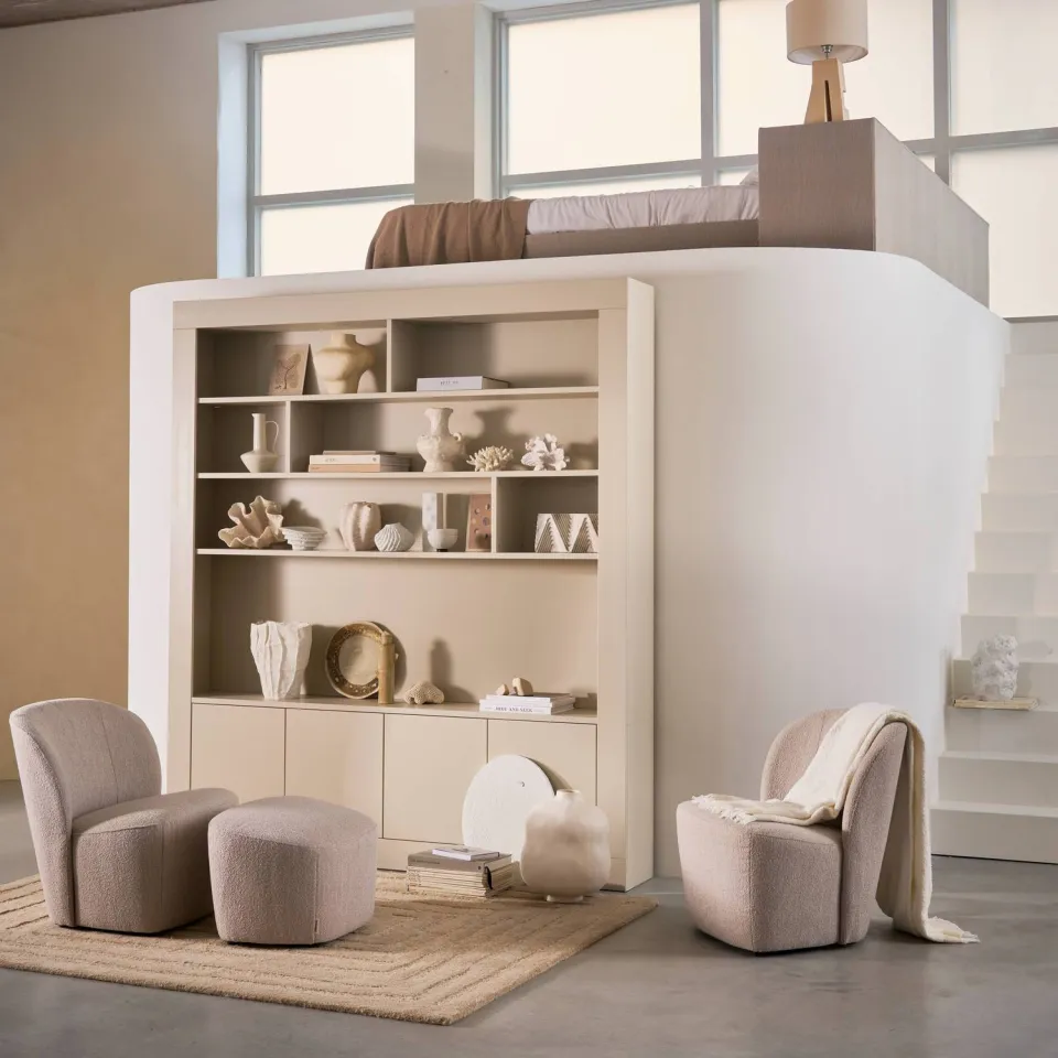 vtwonen Lofty Fauteuil - Boucle - Naturel - 75x68x72, foto 4
