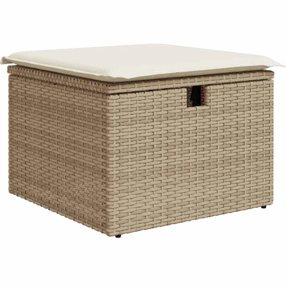 vidaXL 2-delige Loungeset met kussens poly rattan acacia beige, foto 4