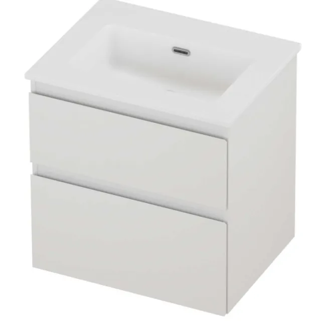 Proline Tribute Badmeubelset Porselein Elegant Zonder Kraangat 60x46x62 cm Mat White Glans Wit