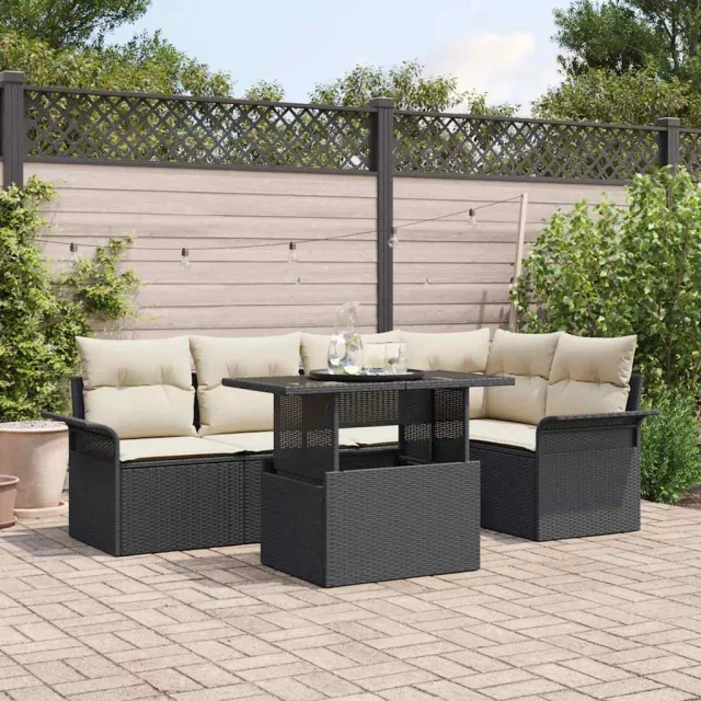 vidaXL Tuin Sofa Set 6 st Zwart poly rattan, foto 2