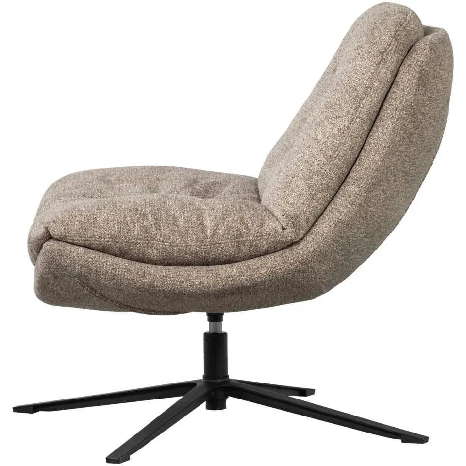WOOOD Arve Draaifauteuil - Bedrukte Stof - Naturel Melange - 86x82x87, foto 3
