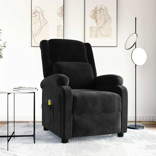 vidaXL Massagestoel fluweel zwart, foto 2