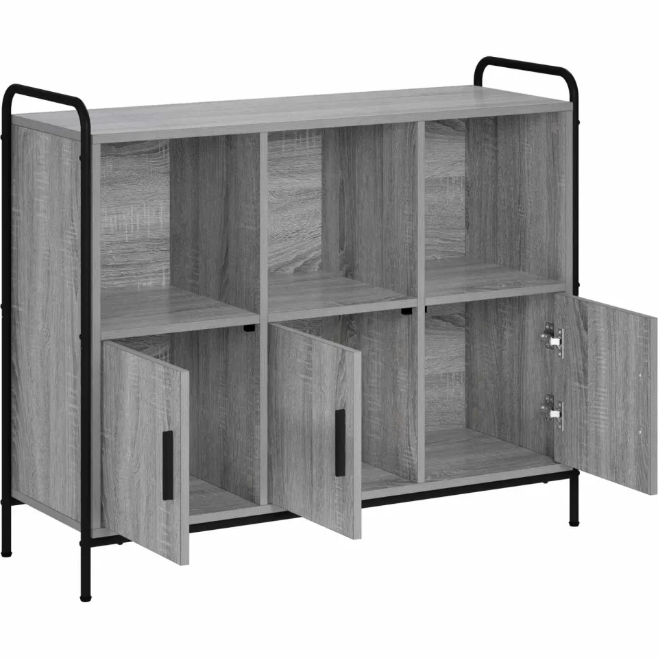 vidaXL Dressoir Grijs Sonoma 97 x 33 x 81 cm Bewerkt hout