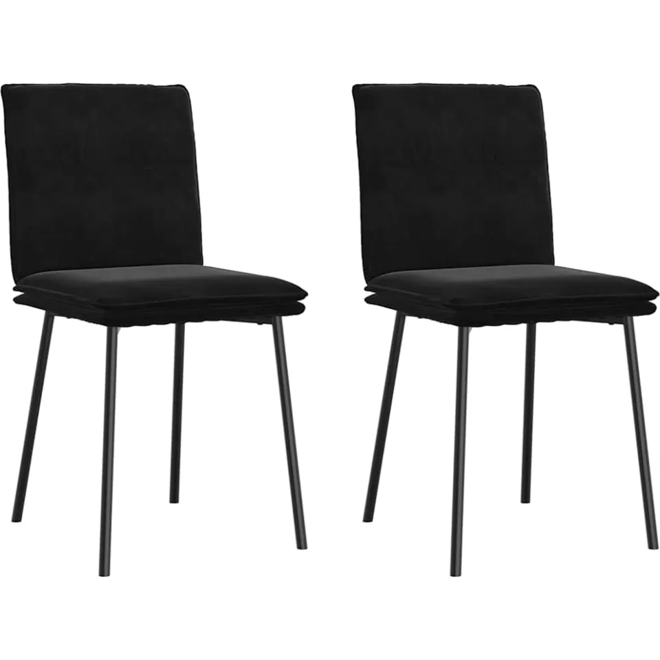 vidaXL Eetkamerstoelen 2 st fluweel zwart, foto 3