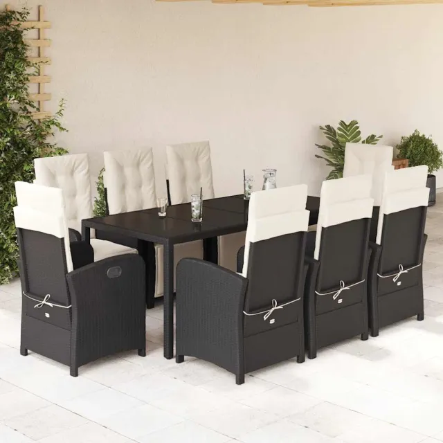 vidaXL 9-delige Tuinset poly rattan zwart, foto 2
