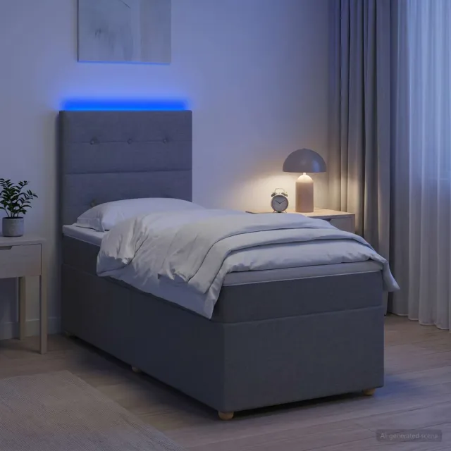 vidaXL Boxspringbed met matras Lichtgrijs 80 x 200 cm Stof