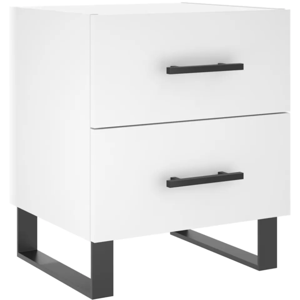 vidaXL Nachtkastje 40x35x47,5 cm bewerkt hout wit