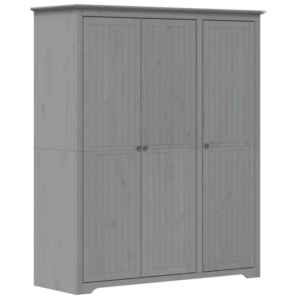vidaXL Kledingkast BODO 146x53,5x173 cm massief grenenhout grijs, foto 3
