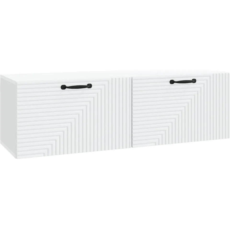 vidaXL Wandbeugel TV-kast Wit 98 x 31 x 30 cm Bewerkt hout, foto 3