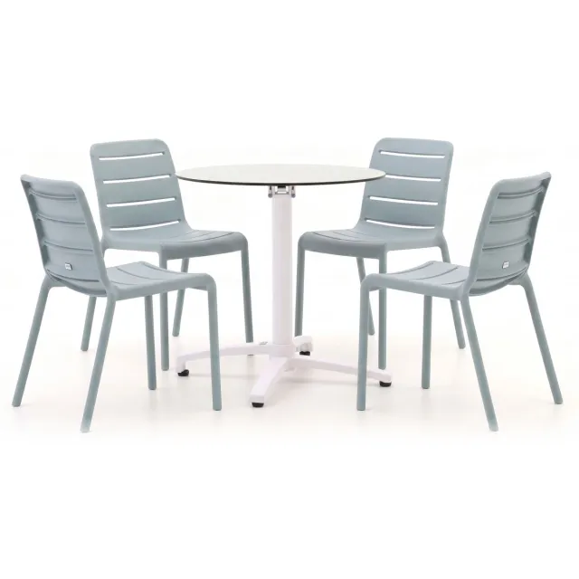 Forza Furniture Forza Narni/Canzo ø80cm dining tuinset 5-delig stapelbaar, foto 2