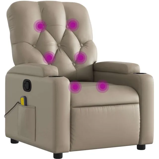 vidaXL Massagestoel - verstelbaar - kunstleer - cappuccinokleurig