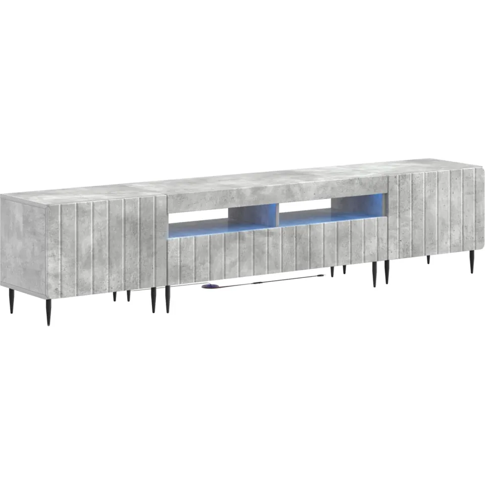 vidaXL 3-delige LED TV-kast ZWOLLE Betongrijs Bewerkt hout