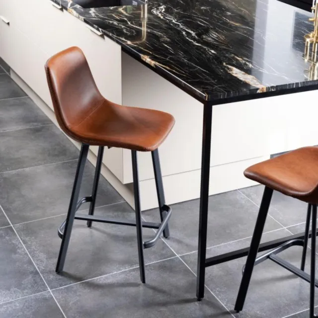 Giga Living Retro Barstoel Oregon PU Brandy - Stijlvol en Comfortabel
