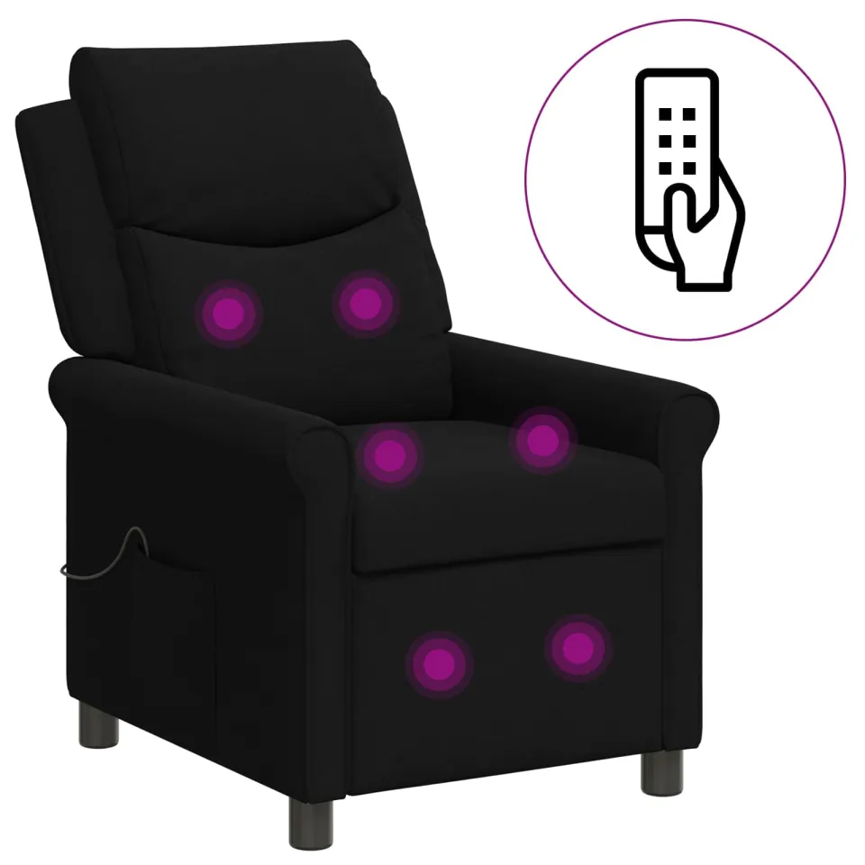 vidaXL Massage-relaxstoel Zwart 69 x 93 x 102 cm Stof, foto 3