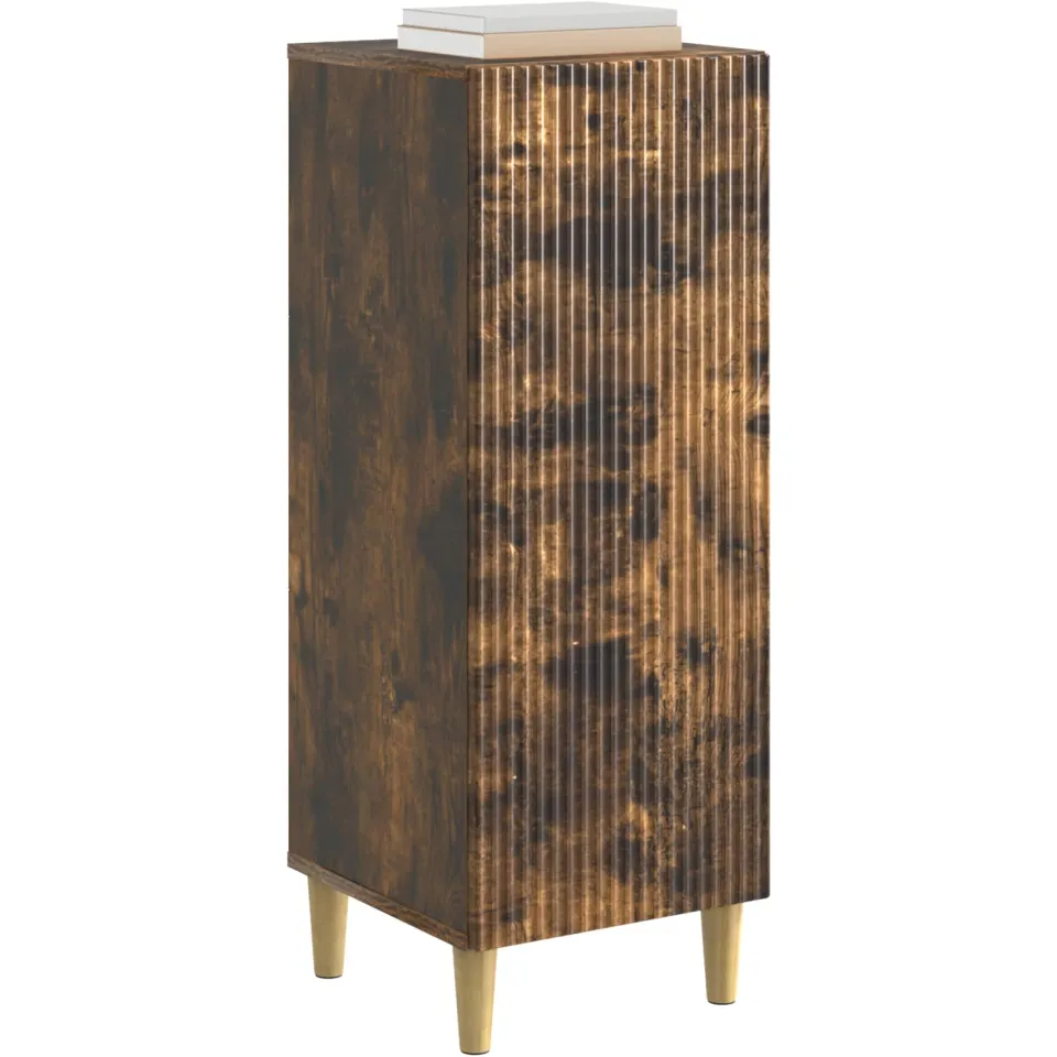 vidaXL Dressoir Gerookt eiken 33 x 34,5 x 90 cm Bewerkt hout Bruin
