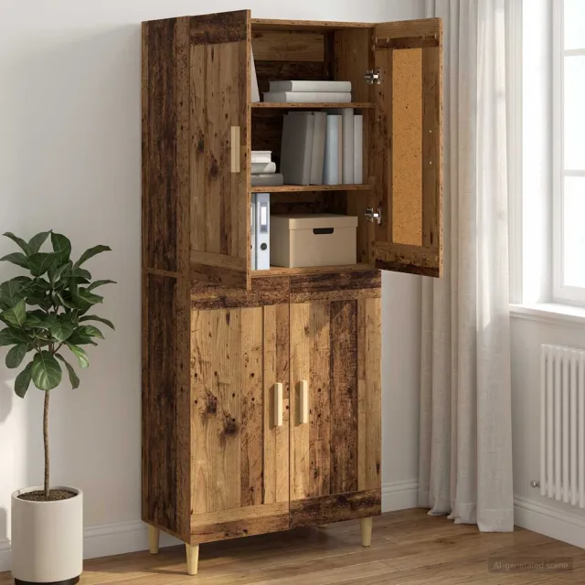 vidaXL Dressoir Oud hout 69,5 x 34 x 90 cm Bewerkt hout bruin, foto 2