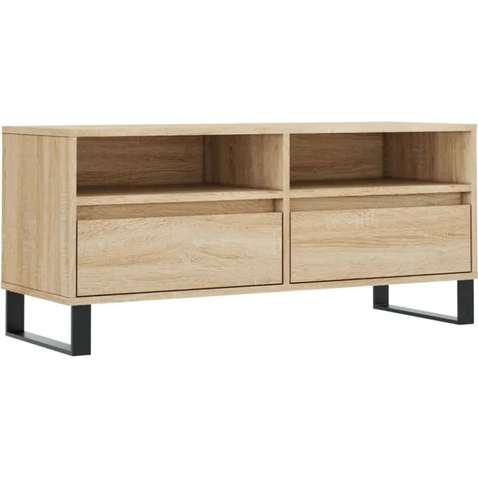 vidaXL Tv-meubel 100x34,5x44,5 cm bewerkt hout sonoma eikenkleurig, foto 3