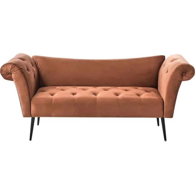 Beliani NANTILLY - Chaise longue - Goudbruin - Fluweel