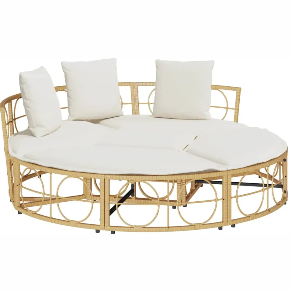 vidaXL Loungebed voor buiten zonder luifel poly rattan Bruin