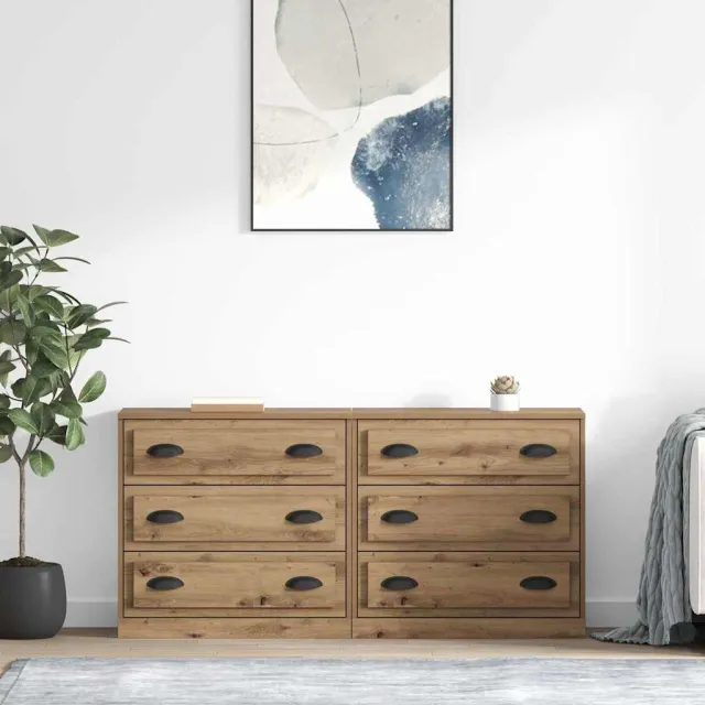 vidaXL Dressoirs 2 st Artisan Eiken 70 x 35,5 x 67,5 cm Bewerkt hout Bruin
