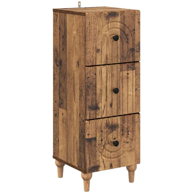 vidaXL Ladekast - 33 - x - 34,5 - x - 90 - cm - Bewerkt - hout - Oud - hout Oud hout