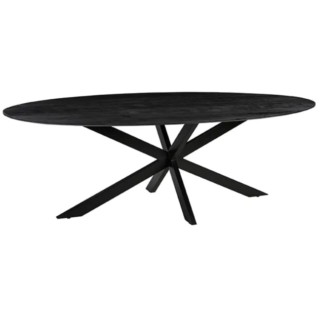 LABEL51 James Eetkamertafel - Zwart - Hout - 240 cm - Ovaal