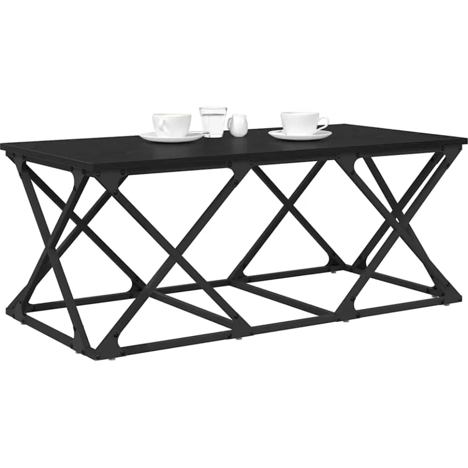 vidaXL Salontafel Zwart Eiken 100 x 49 x 40 cm Bewerkt hout