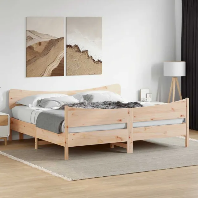 vidaXL Bedframe zonder matras massief grenenhout 200x200 cm bruin