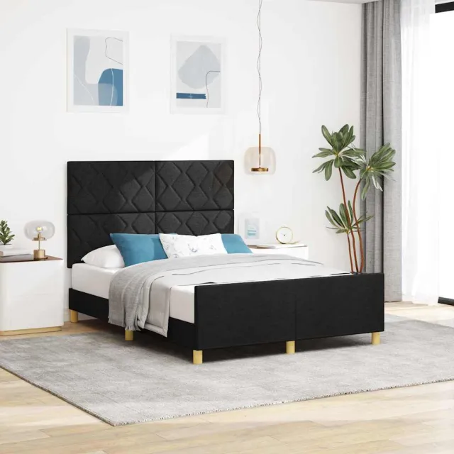 vidaXL Bedframe met hoofdeinde Zwart 160 x 200 cm Stof