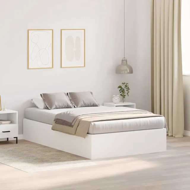 vidaXL Opbergbedframe met opslag Wit 120 x 190 cm Bewerkt hout