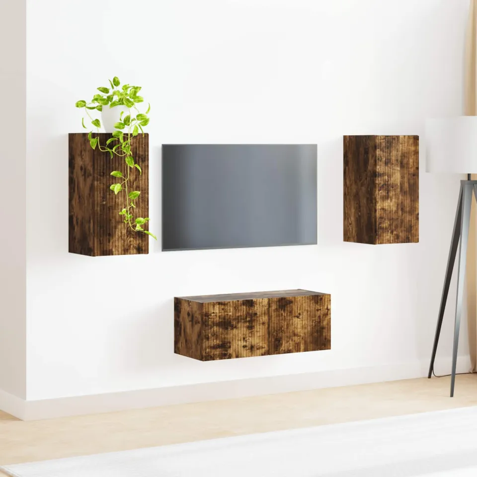 vidaXL Tv-meubelset 2 st 78,5 x 31 x 30 cm Gerookt eiken, foto 4
