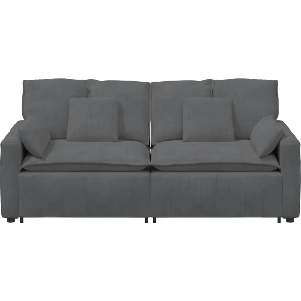 vidaXL Modulaire bank met kussens donkergrijs grijs, foto 4