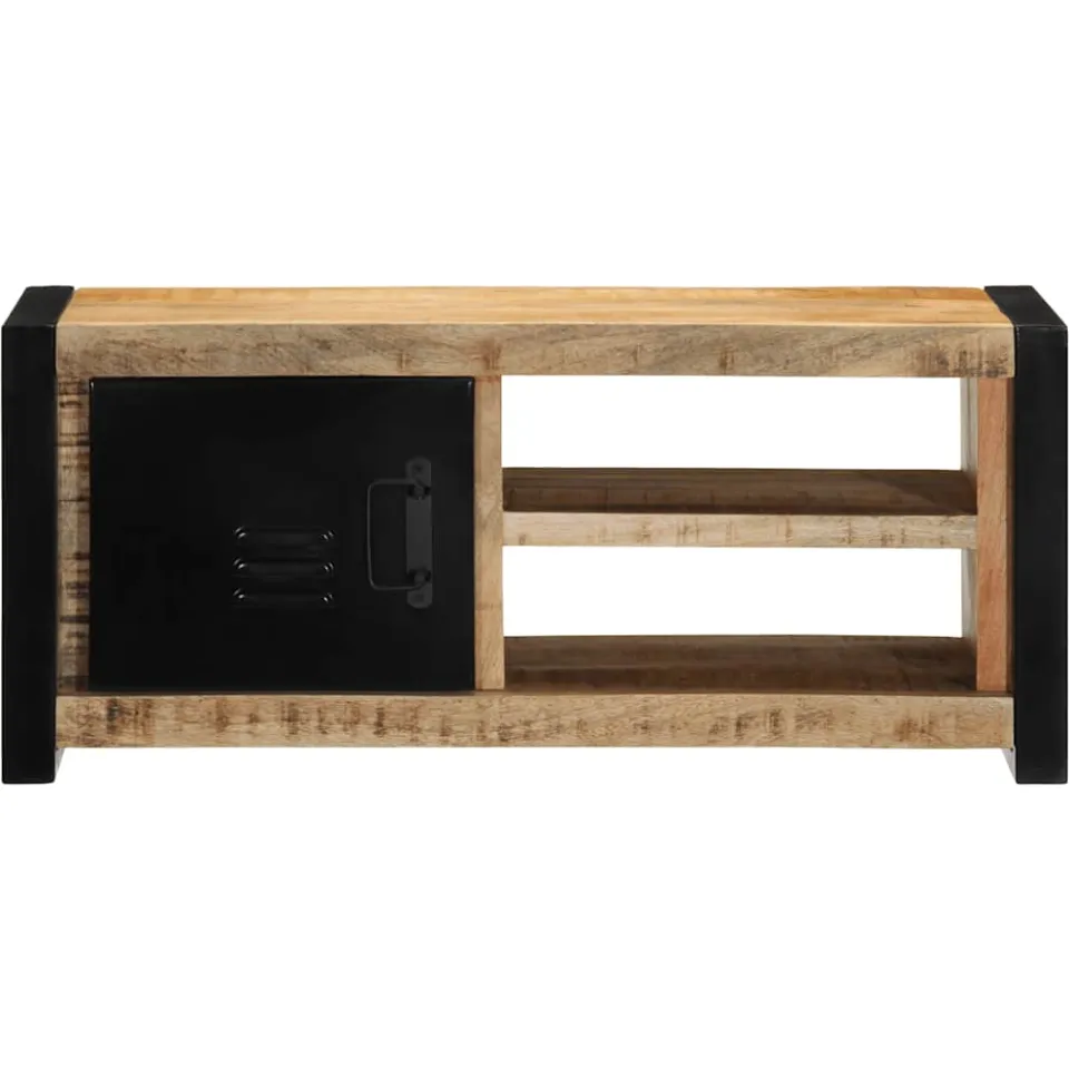vidaXL Tv-meubel 80x30x35 cm massief ruw mangohout bruin, foto 2