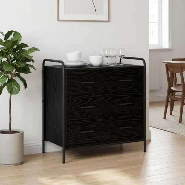 vidaXL Ladenkast Zwart eiken 70 x 39,5 x 71 cm Bewerkt hout