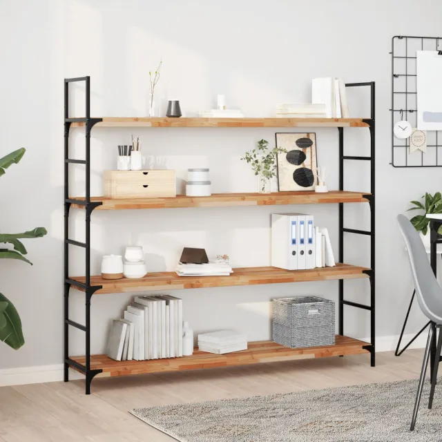 vidaXL Wandschappen 4 st zwevend olieafwerking 160x30x4 cm acaciahout Bruin