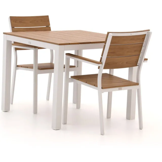 Bellagio tuinmeubelen Bellagio Fidenza 90cm dining tuinset 3-delig stapelbaar Wit