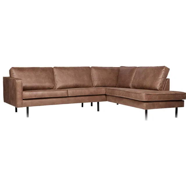 WOOOD Rodeo Hoekbank Rechts - Recycle Leer - Cognac - 85x266x86