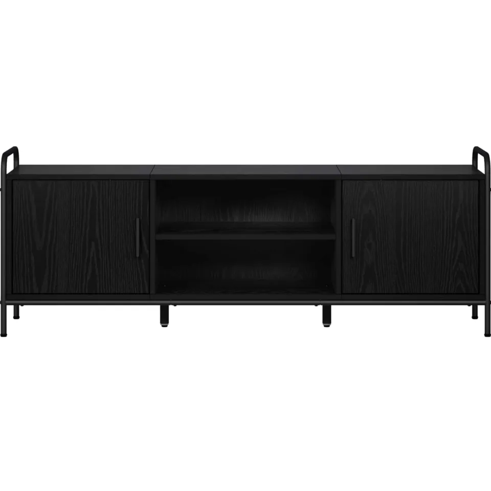 vidaXL Tv-meubel 133 x 33 x 50 cm Zwart eiken Bewerkt hout, foto 4