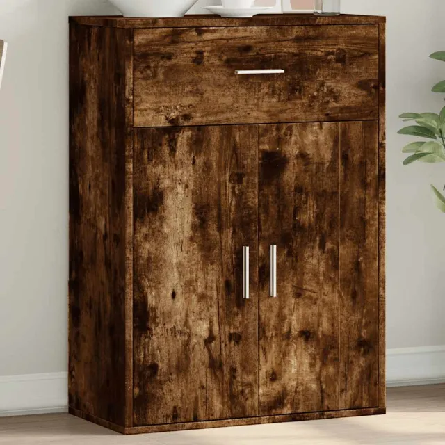 vidaXL Dressoir 60x30x84 cm bewerkt hout gerookt eikenkleurig Bruin
