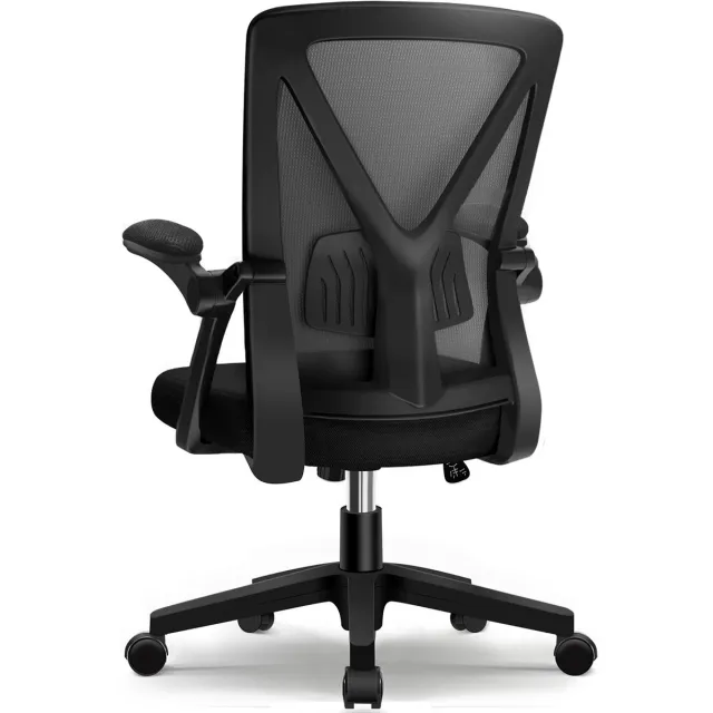 Fukstern bureaustoel-ergonomische bureaustoel voor volwassenen-Vergrendelbare rugleuning-Opklapbare armleuningen-Max. kanteling 125° – Zwart