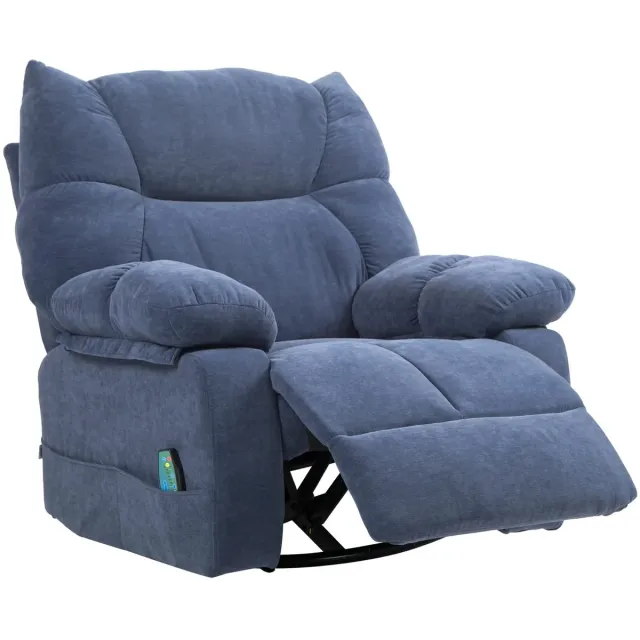 GranMaison Massagestoel - Relaxfauteuil - Zetel - Stof - 1 persoons - Met armleuning - Zeer comfortabel - Elektrisch - Blauw