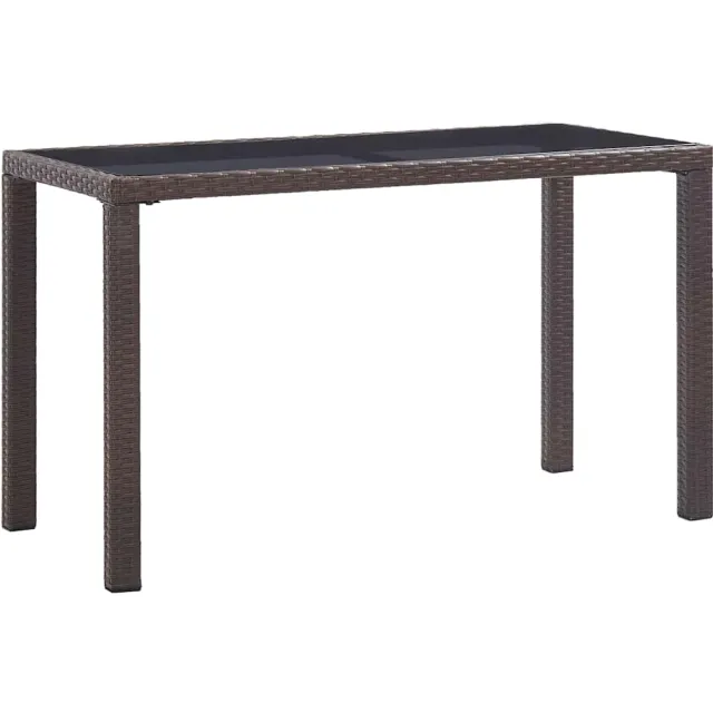 vidaXL Tuintafel 123x60x74 cm poly rattan bruin, foto 2