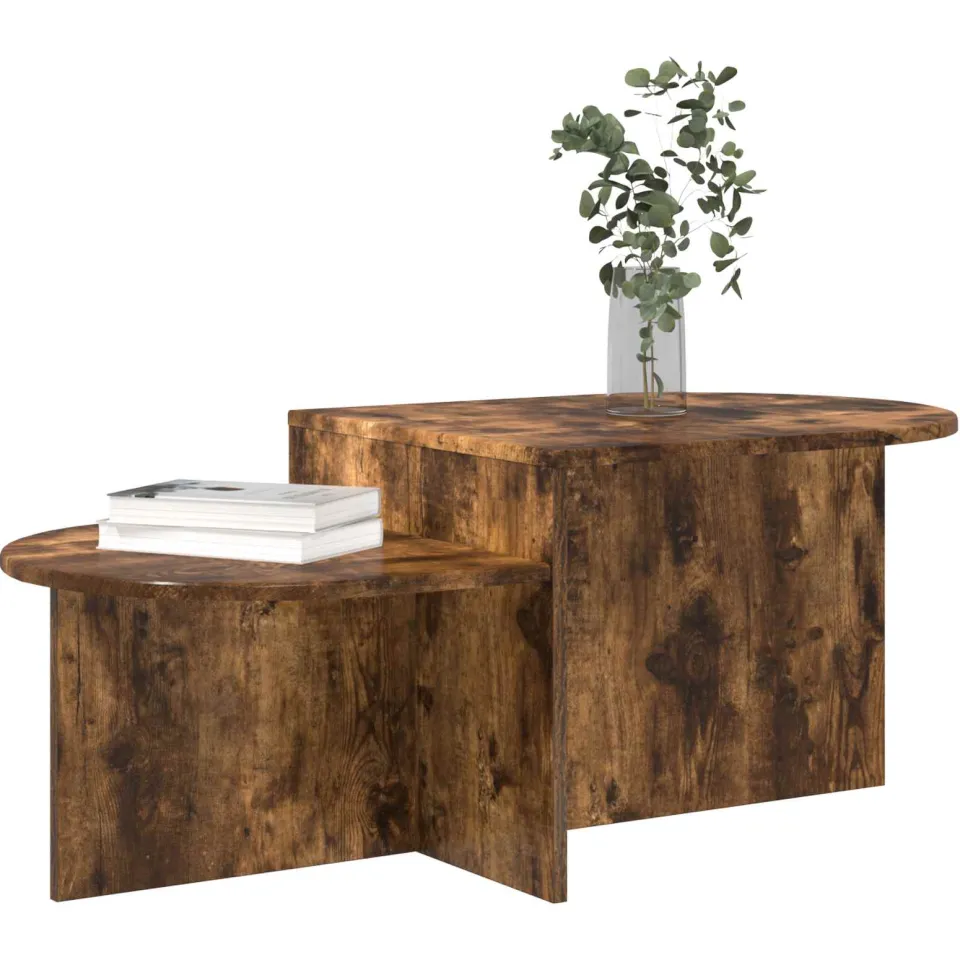 vidaXL Salontafel Gerookt eiken 100 x 50 x 40 cm Bewerkt hout Bruin