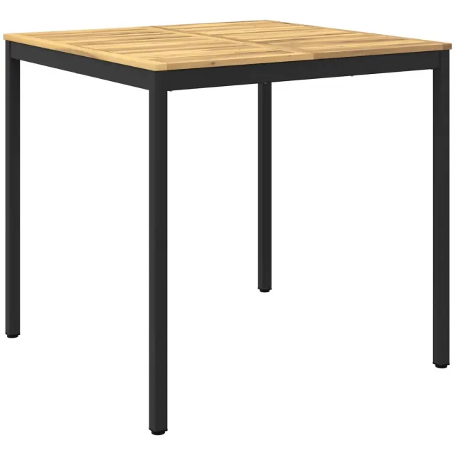 vidaXL Tuin - Bar - Tafel - NAARDEN - Whitewash - en - zwart - 110 - x - 108,5 - x - 105 - cm Whitewash en zwart