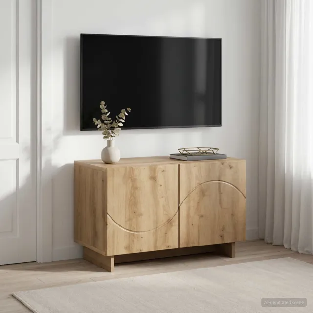 vidaXL tv-meubel 60 x 34.5 x 40 cm Artisanaal eiken Bewerkt hout Bruin