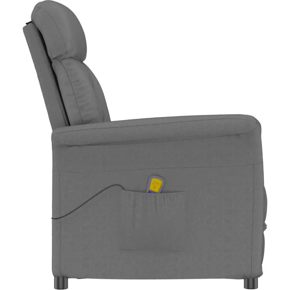 vidaXL Massagestoel Donkergrijs 96.5 x 70.5 x 95 cm Microvezel grijs, foto 4
